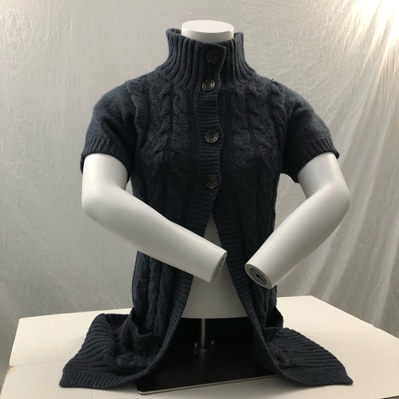 Hollister Sweaters - Hollister Navy Blue Button Up Cardigan with Logo